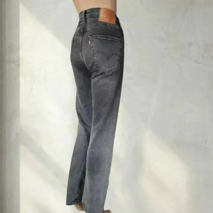 Levis premium 502 coupe straight - cintura alta - elástico - cinza – photo 2